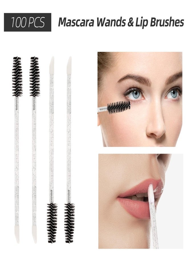 Tbestmax 200 Pcs Spoolies Set - 100 Mascara Wands and Lip Brushes Double-headed, 100 Micro Swabs Applicator Disposable Eyelash Brushes Lipstick Tester Makeup Applicator Tool, Crystal Black - Image 4
